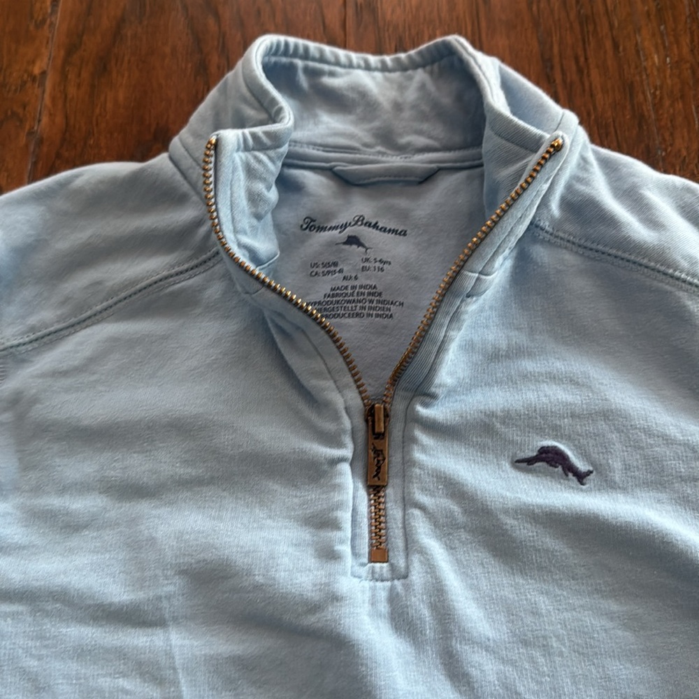 Tommy Bahama Quarter Zip blue top